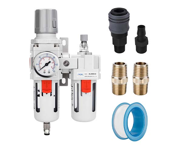 Oil Water Filter 40Um Filtering Accuracy Sturdy Oil Water Regulator Tool for Air Tools Air Filter Compressed Air Tools and Equipment Great Filtering Effect 